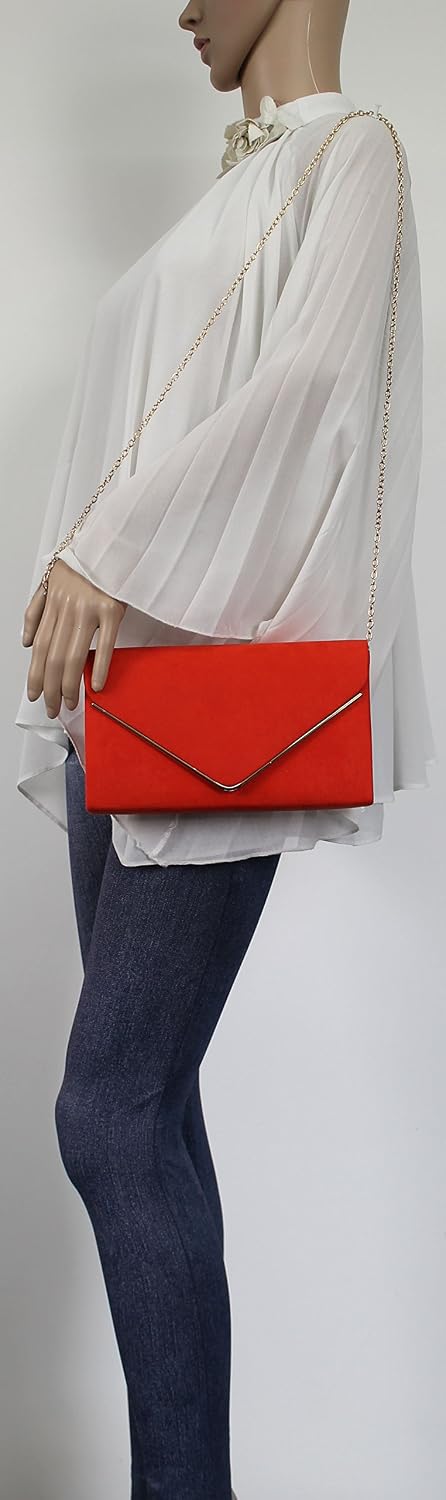 SwankySwans Women's Oscar Envelope Suede Velvet Party Prom Clutch Bag
