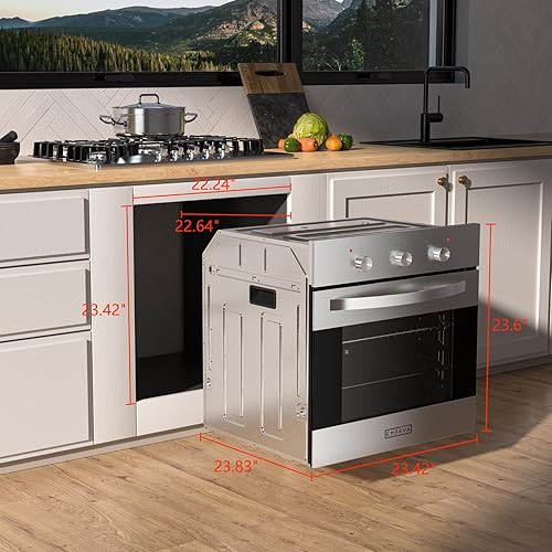 Miniatura 2 de Empava EMPV-24WOB14 con 6 funciones de cocción de control mecánico de perillas en acero inoxidable, 24 pulgadas