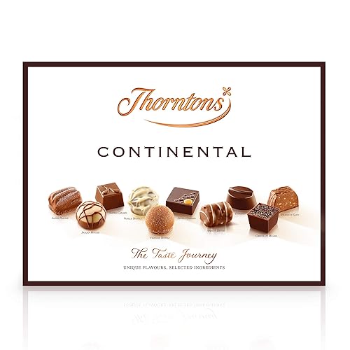Thorntons Continental Collection, Chocolate Hamper Gift Box, Inspired by European Flavours, Assorted Milk, White and Dark Chocolates, 284g - Assorted White, Milk & Dark Chocolates - Assorted 284 g