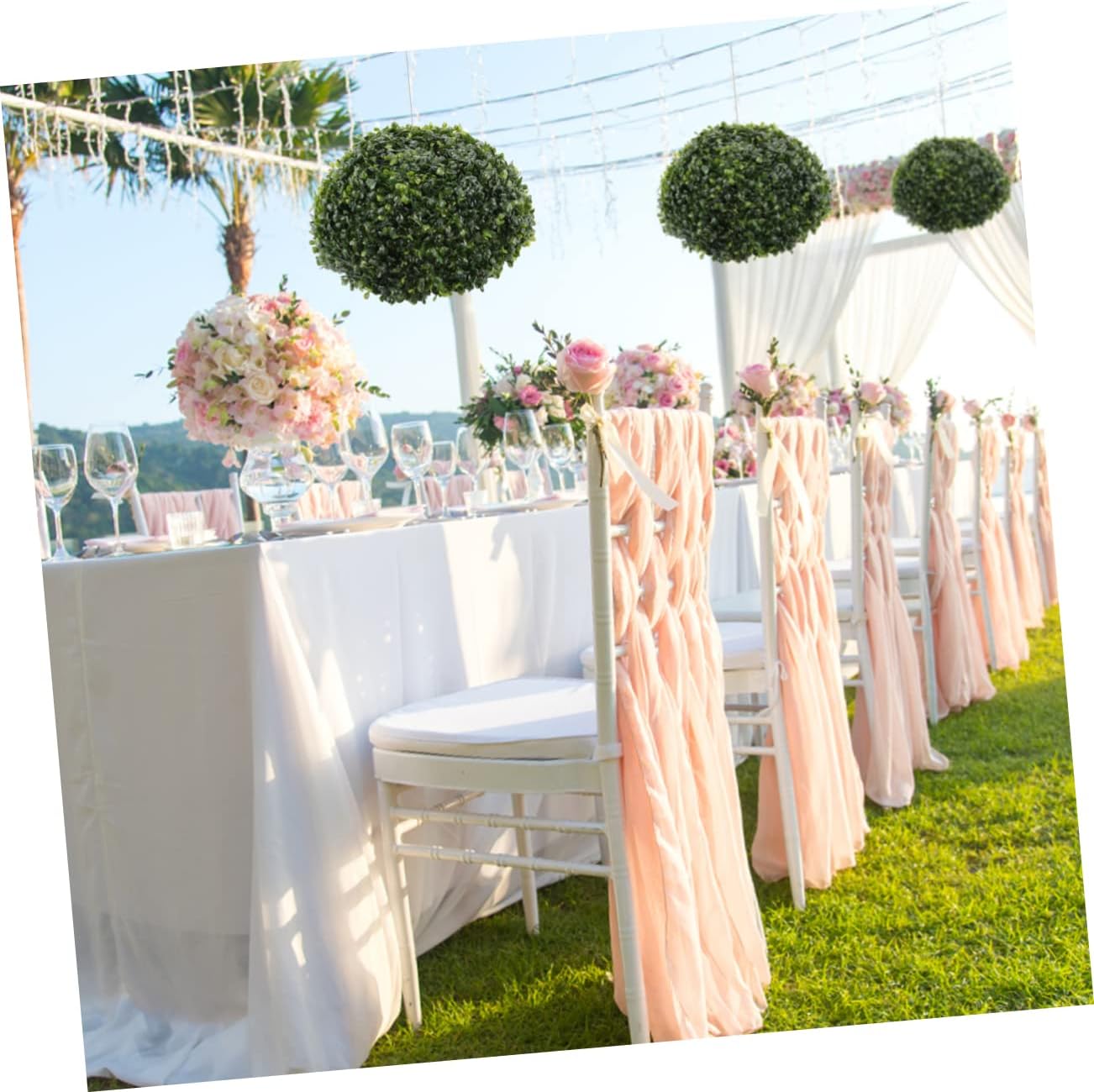 Artificial Grass Ball Decor Lifelike Simulated Plant Ball for Home Wedding and Event Decoration Elegant Faux Grass Sphere for Indoor Outdoor Use