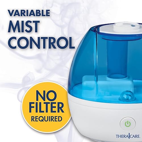 Miniatura 5 de TheraCare Cool Mist Humidificador ultrasónico  Para habitaciones de tamaño mediano  No requiere filtro  16 horas de tiempo de funcionamiento