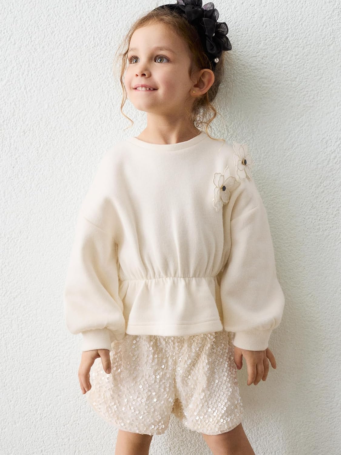Mayoral Shorts Set with Sequins for Girls Soy