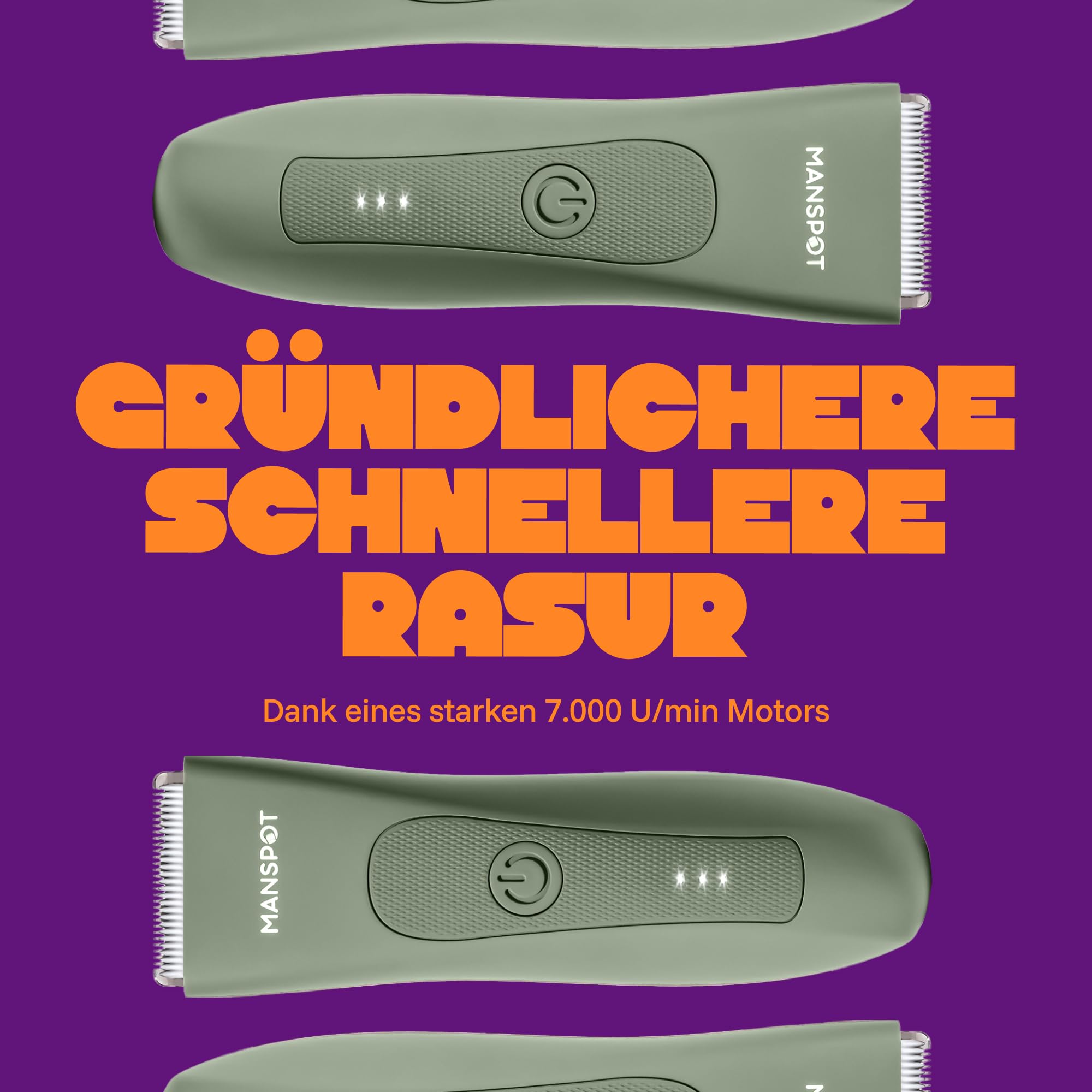 MANSPOT Intimrasierer Mann, Körperhaartrimmer für Herren, Professioneller Body Trimmer Wasserdicht mit 4 Scherkämmen – Für Trimmen von Brust, Beinen, Achseln & Intimbereich – Nass & Trocken