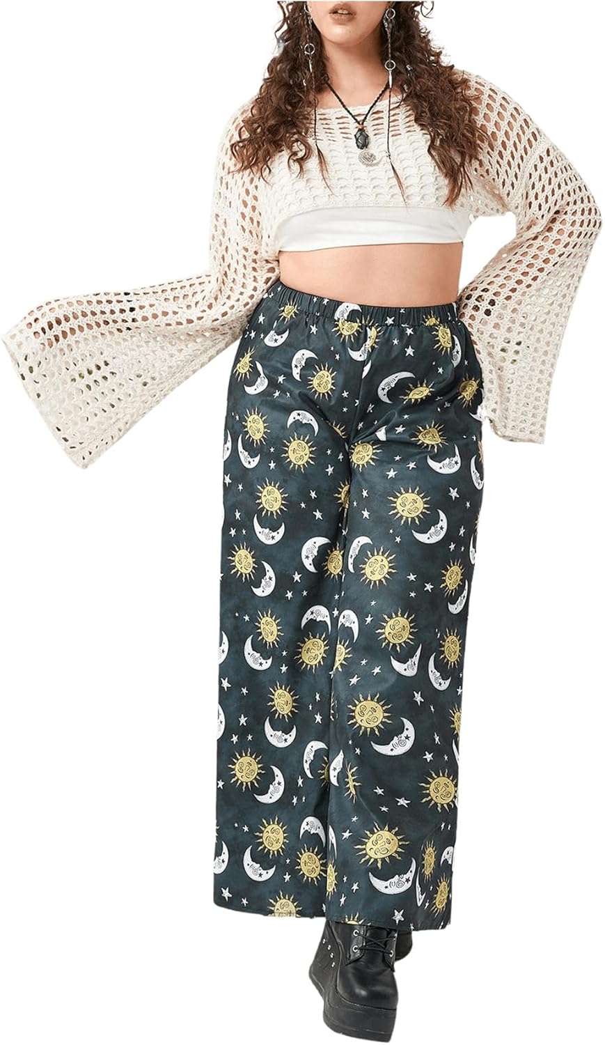 COZYEASE Women's Plus Size Y2K Hollow Out Long Sleeve Shrug Boat Neck Knit Crop Top Crochet Pullover Sweater - Image 6