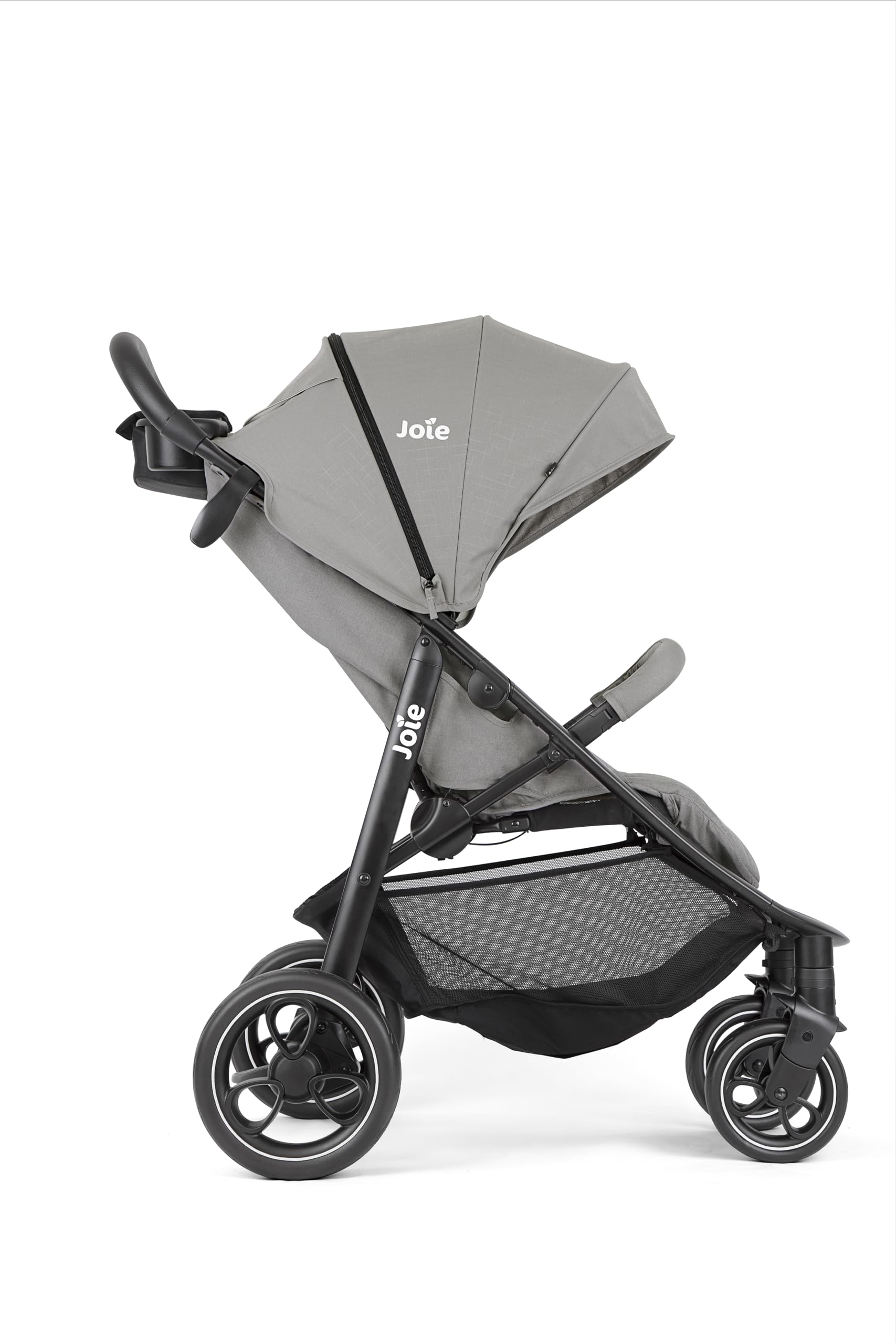 Poussette de marque Joie. Modèle Buggy & Sportwagen Litetrax bis 22 kg Belastbar mit Schieber-Ablagefach & Regenschutz - Pebble