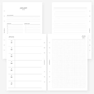 PRINTED A5 Weekly Planner Inserts 6 Ring Organiser Undated Weekly - View #7