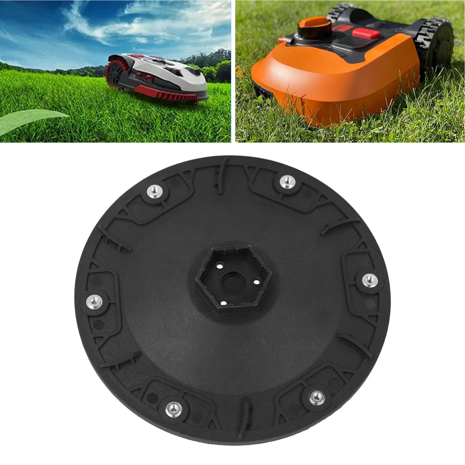 plplaaoo Disco de Cuchilla de cortacésped del césped Robótica de la cortadora de césped de césped Disc Robot Robot Reemplazo de Disco de eslabón para Worx Landoide L800 más WR148E L1000