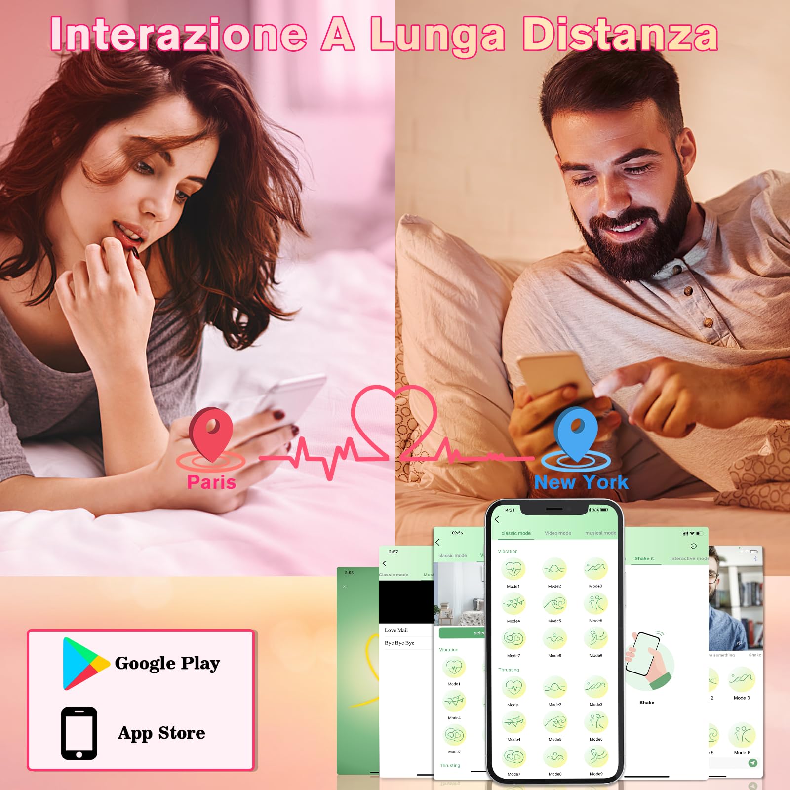Vibratoreper Donna Telecomando Sex Toys per Coppie - Dildo Vibratore Stimolatore Clitoride Vagina Bullet G-Spot Toy con 10 Modalità, APP Vibratori Femminili Giocattoli Sessuali per Donne Massaggiatore