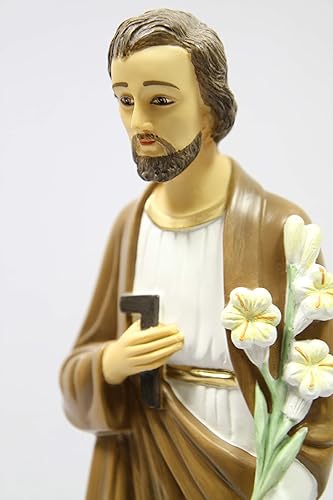 Miniatura 5 de Figura de escultura de estatua de San José del Trabajador de 19 pulgadas Vittoria Collection fabricada en Italia para interiores y exteriores