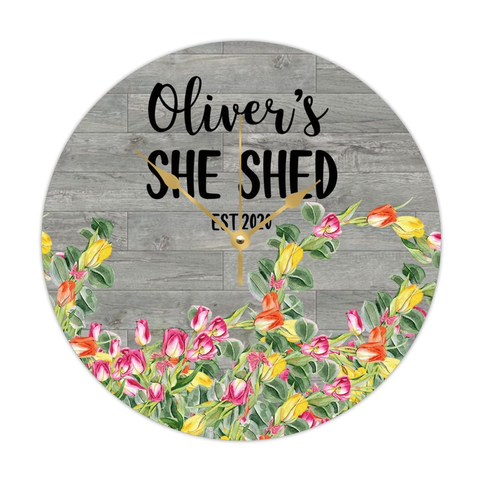 Horloge murale en bois fleurie pour She Shed - Déco vintage et chaleureuse de cuisine