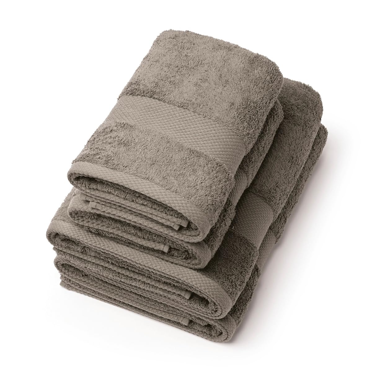 Serviettes de bain en coton peigné haut de gamme lot de 4 brun