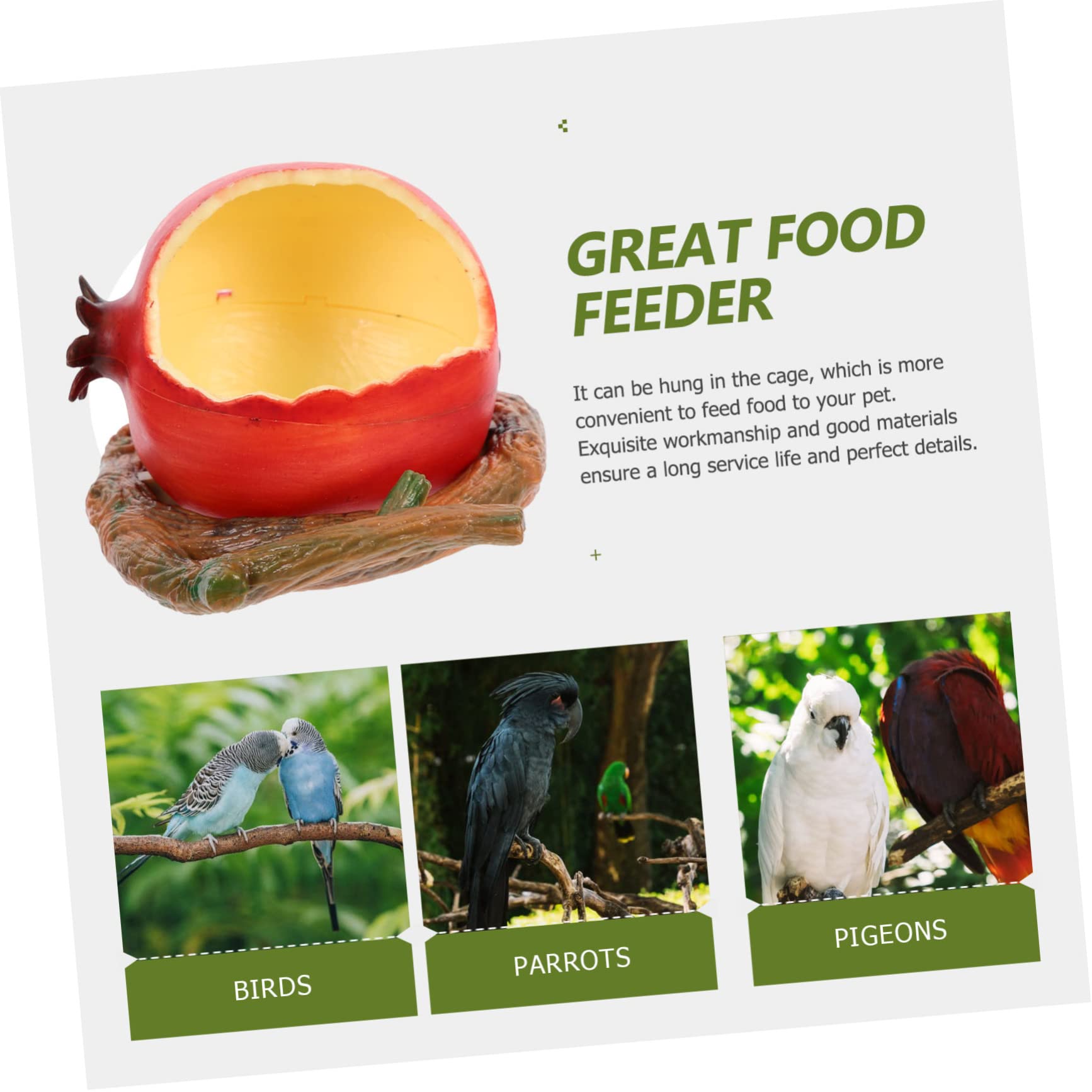 Yardwe 5piezas Comedero para Pájaros Antisalpicaduras Contenedor De Alimentos para Periquitos y Canarios Alimentador De Jaula Lavable y Resistente
