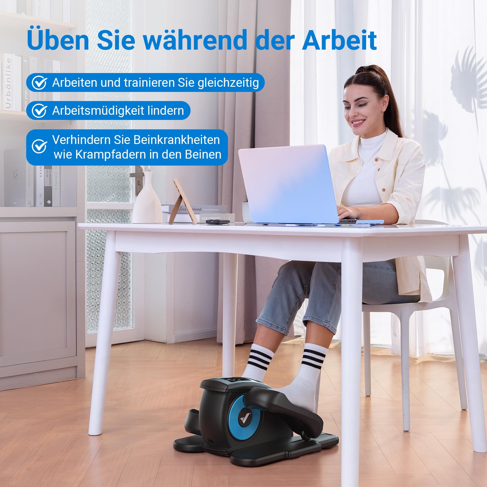 MERACH Mini Ellipsentrainer Untertisch Elektrischer Crosstrainer mit Fernbedienung 12 Geschwindigkeiten Leise Tragbar Stepper