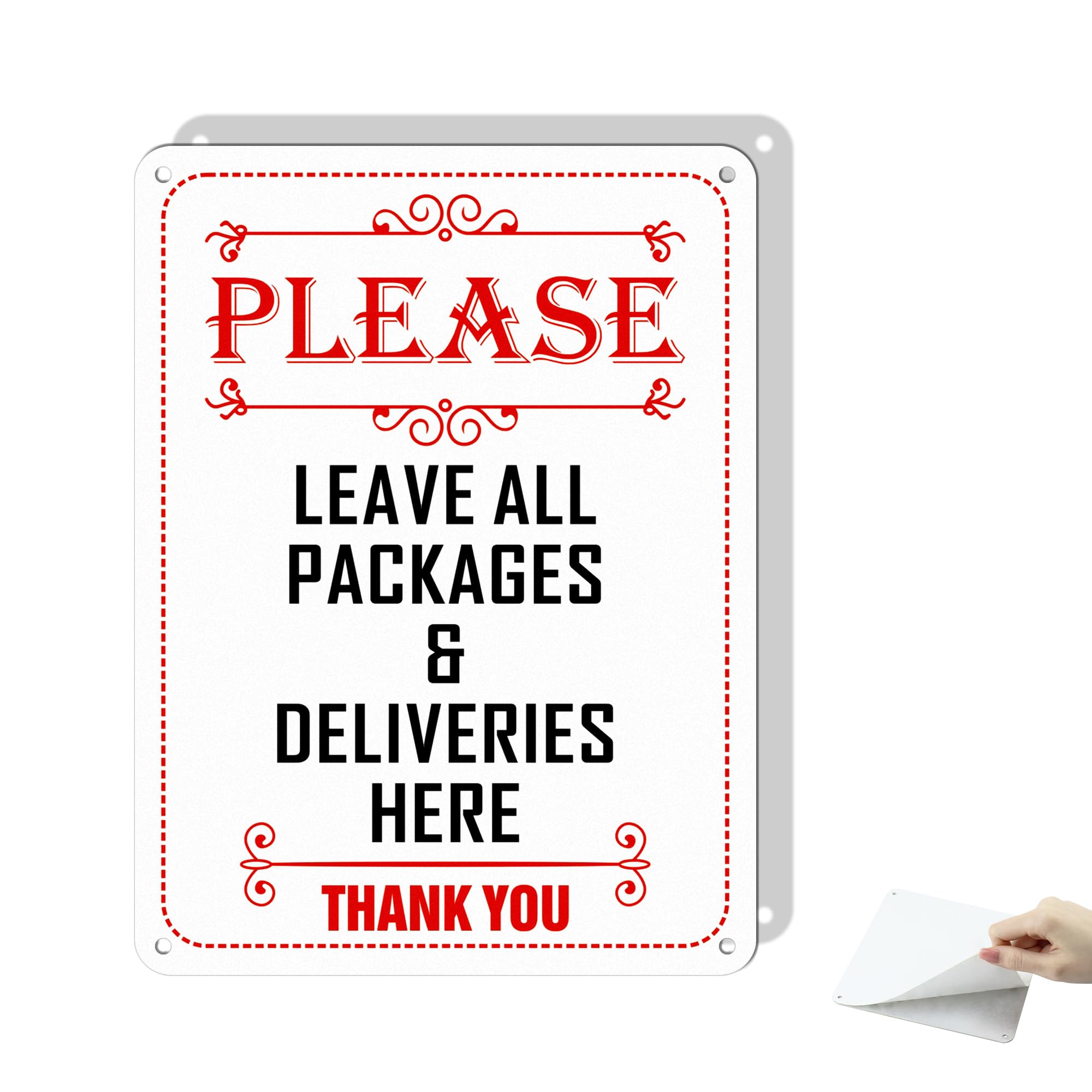Hivia 20x15cm Parcel Delivery Sign, Please Leave Packages Here