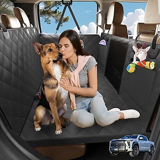 Truck Dog Seat Cover Back Seat, Hard Bottom Dog Hammock for Car, Waterproof XL