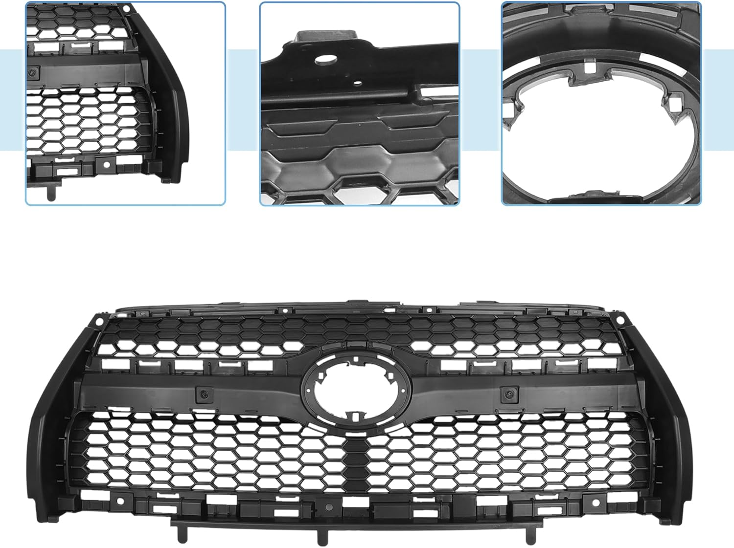 X AUTOHAUX No.531010R050 Front Upper Hood Bumper Grille Grill for Toyota RAV4 Limited 2009-2012 Not Fit Base Sport EV Sport Black