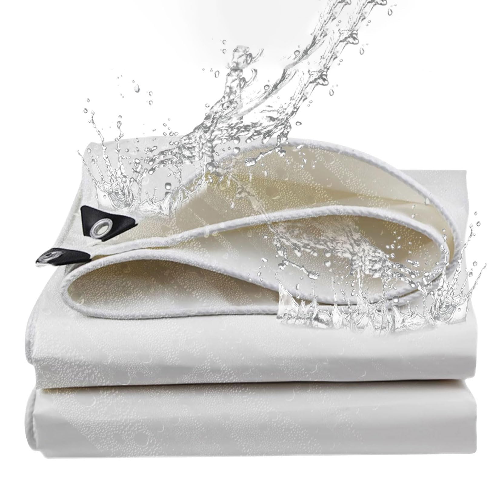 Tarpaulin Waterproof Heavy Duty,Tarpaulin PVC heavy duty 620g/m² White,With Reinforced Grommets,Sheet Cover,Groundsheet,Outdoor Groundsheet Chicken Roof pool pond Building Caravan Lorry Boat tarp
