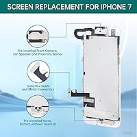 Vista 2 de Para iPhone 7 Reemplazo de pantalla blanca con botón de inicio 4.7 "Pantalla LCD táctil 3D digitalizador Asamblea completa con cámara frontal