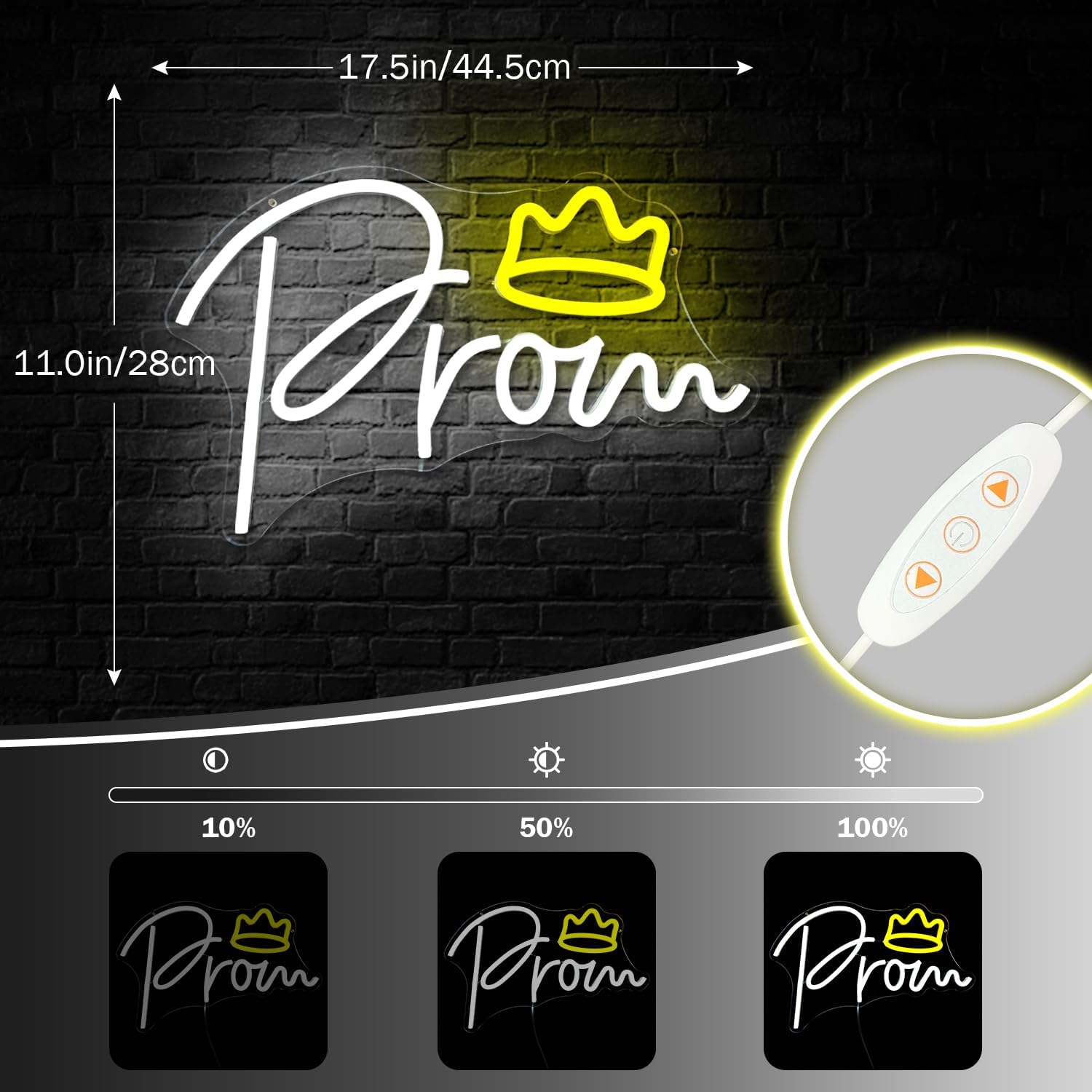 Prom Neon Sign for Wall Decor Prom Decorations 2026 Neon Light Sign LED Light Up Signs for Pub Graduation Prom Party Backdrop Decor Gifts(17.5x11 in)
