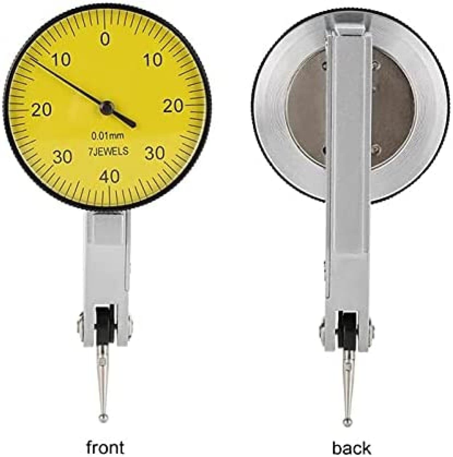 1 Juego de herramientas de medición con indicador de prueba de Dial de precisión con caja gris palanca de 0,01mm herramientas de medición de calibre de Dial ajustable