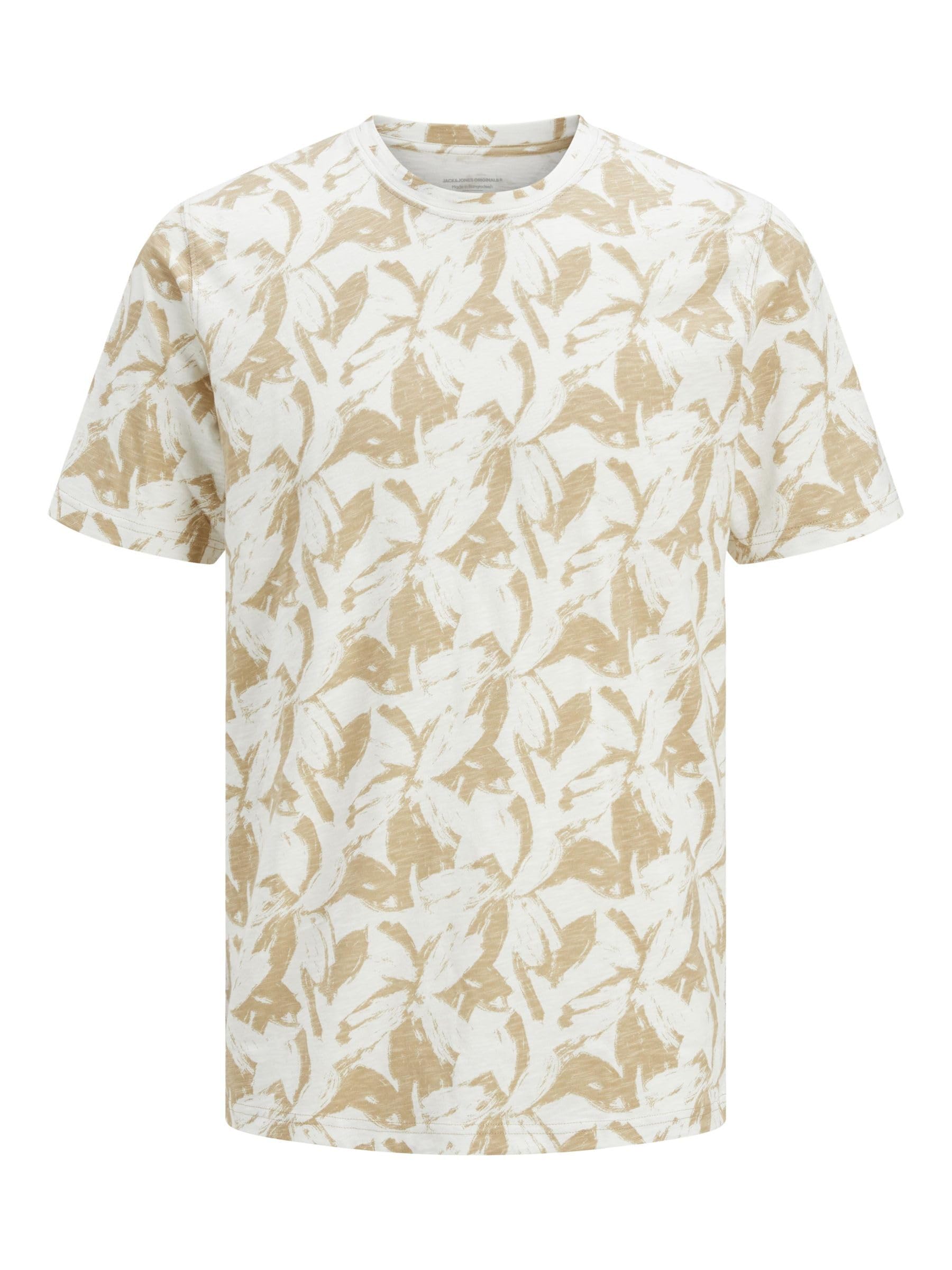 JACK & JONES Jorsplit AOP Tee SS Crew Neck, Safari, S