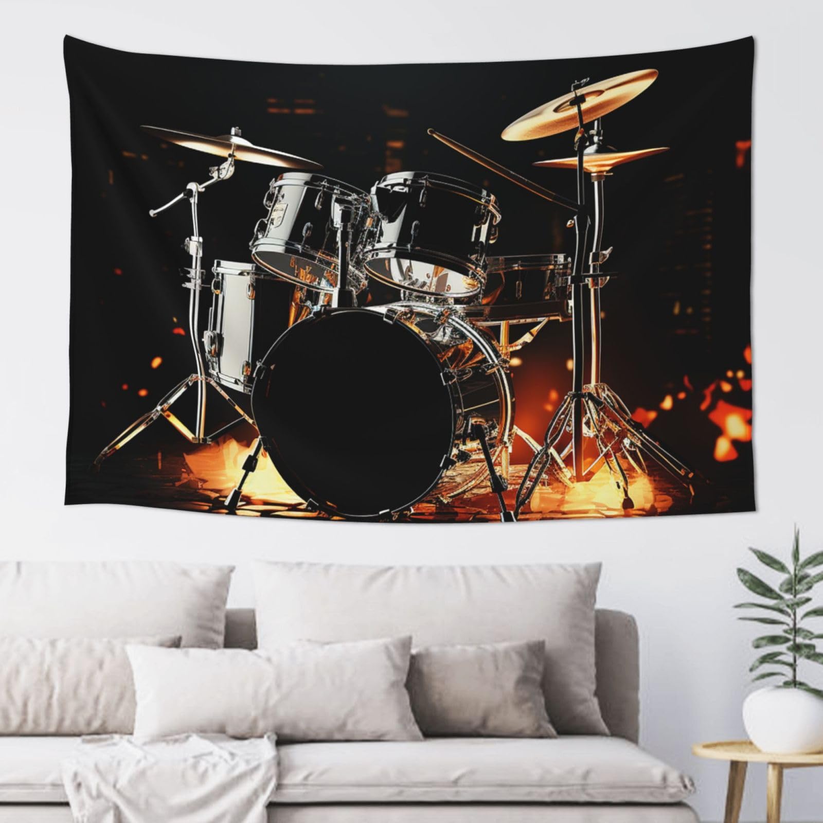 FodPand Drummer Tapestry Dorm Decor, Wall Backdrop Aesthetic Tapestries Hanging Banner for Bedroom, Modern Wall Art Poster Blanket, Home Decor Wall Tapestry 60"x40"