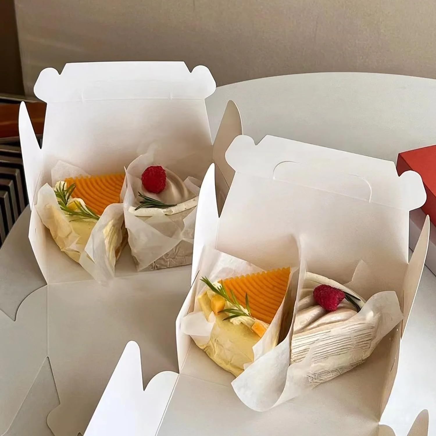 10 Kuchenboxen Mit Fenster & Griff – 20x20x20 Cm, Aus Karton, Für Hohe Kuchen & Torten