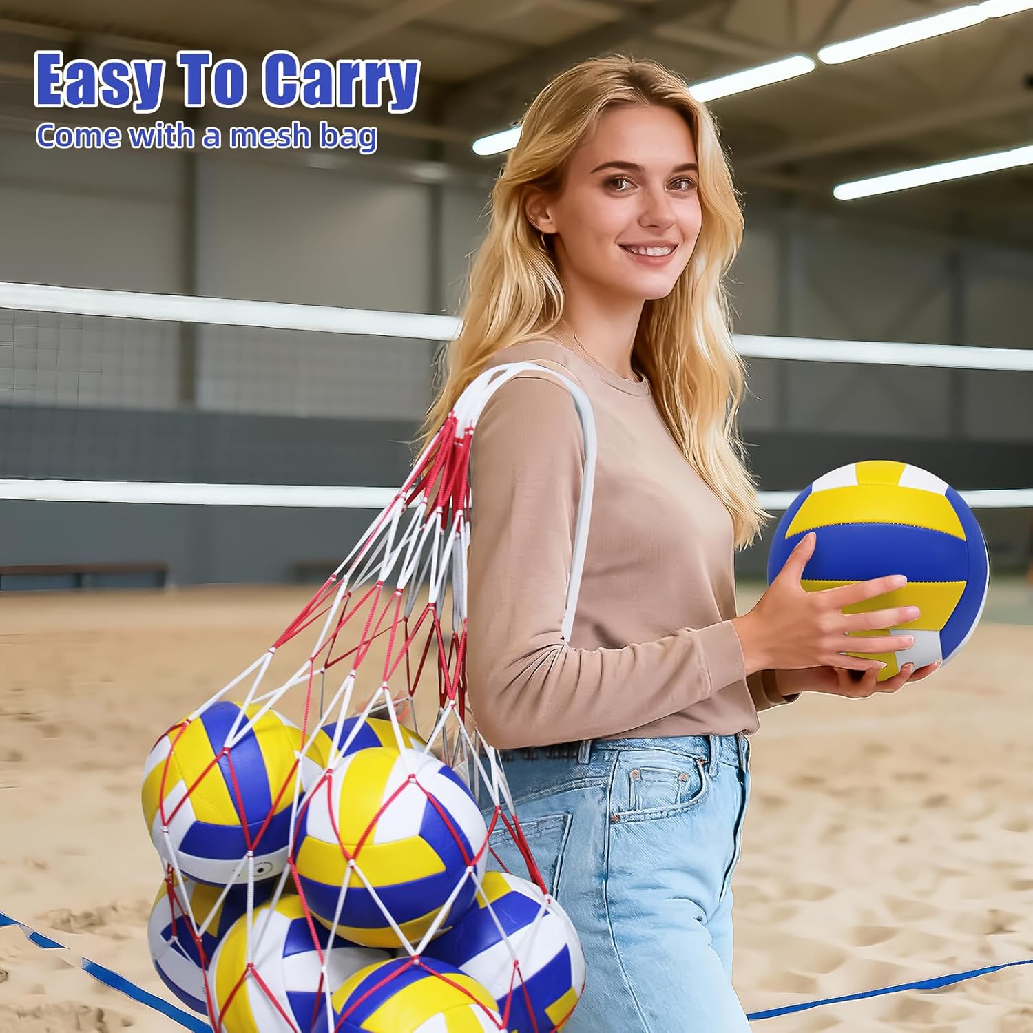 Volleyball, 10 Pack Official Size 5 Inflatable Volleyballs Pool Volleyball Spike Training Equipment Outdoor Sand Volleyballs Soft Indoor Volleyballs-Includes Ball Pump - Image 5