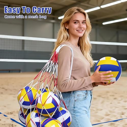 Miniatura 5 de Volleyball, 10 Pack Official Size 5 Inflatable Volleyballs Pool Volleyball Spike Training Equipment Outdoor Sand Volleyballs Soft Indoor