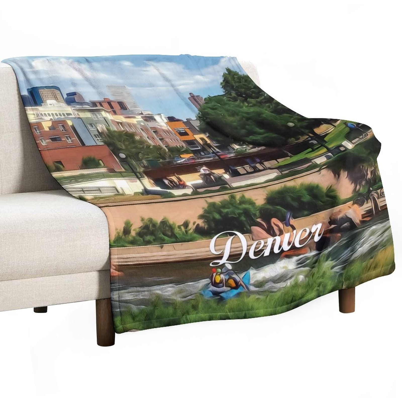 Couverture Denver douce chaude jeté de canapé flanelle lit 130x150 cm