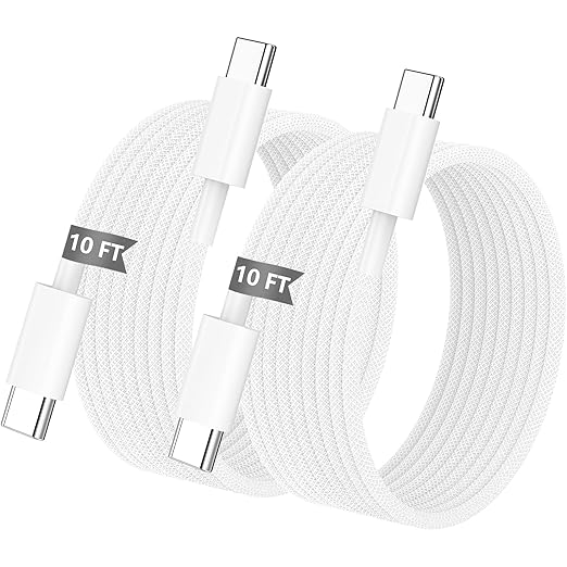[MFi Certified] Long USB C to USB C Charging Cable for iPhone 17, 10FT 2 Pack 60W Nylon Braided Type C Charger Cable Cord for iPhone 17/16/15 Pro Max Plus, iPhone 17 Air, iPad Air/Pro