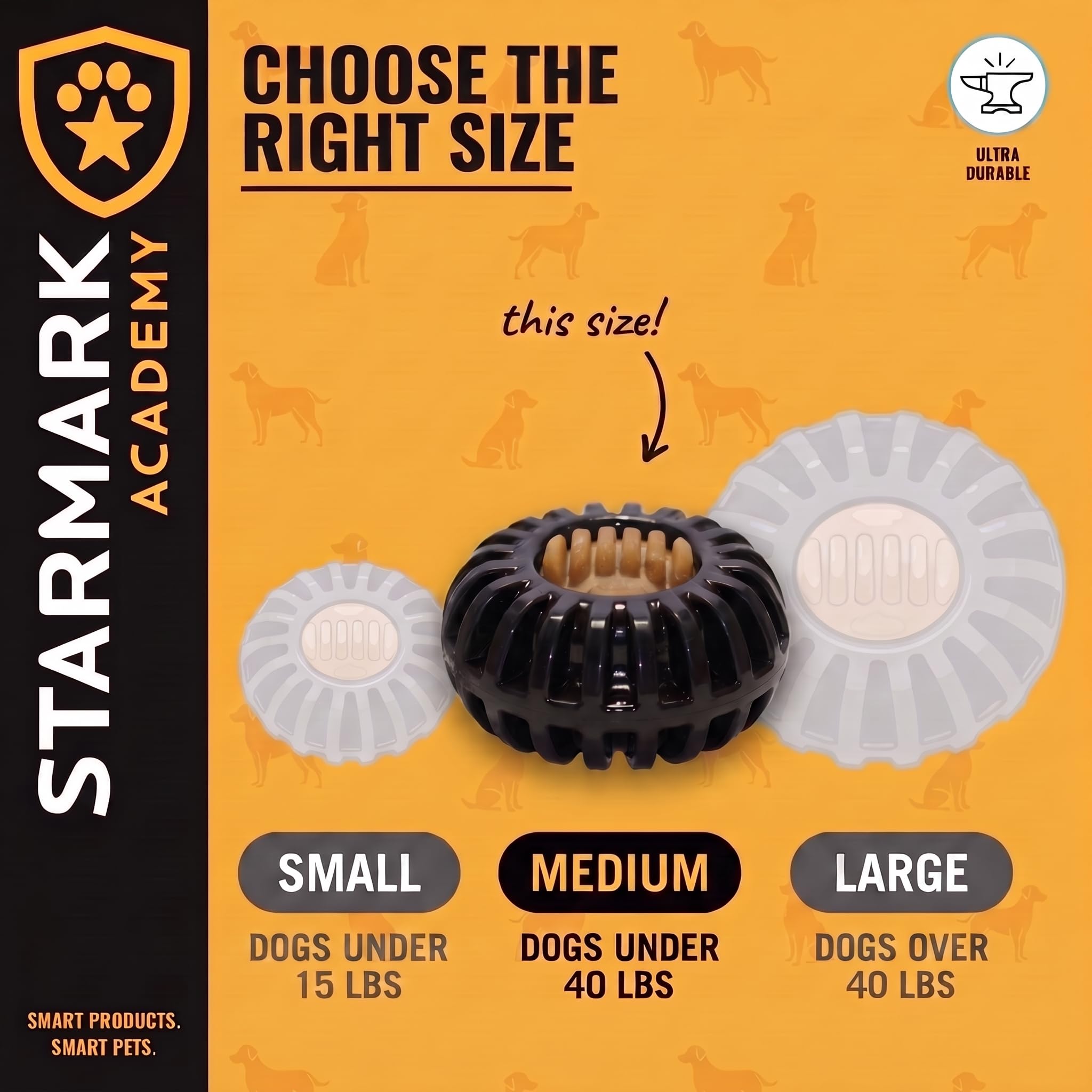 STARMARK Everlasting Treat Wheeler Jouet pour Chien Taille M