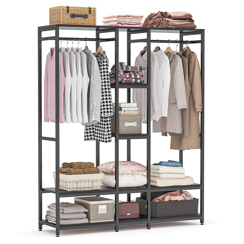 Tribesigns Double Rod Free Standing Closet Organizer, Heavy Duty