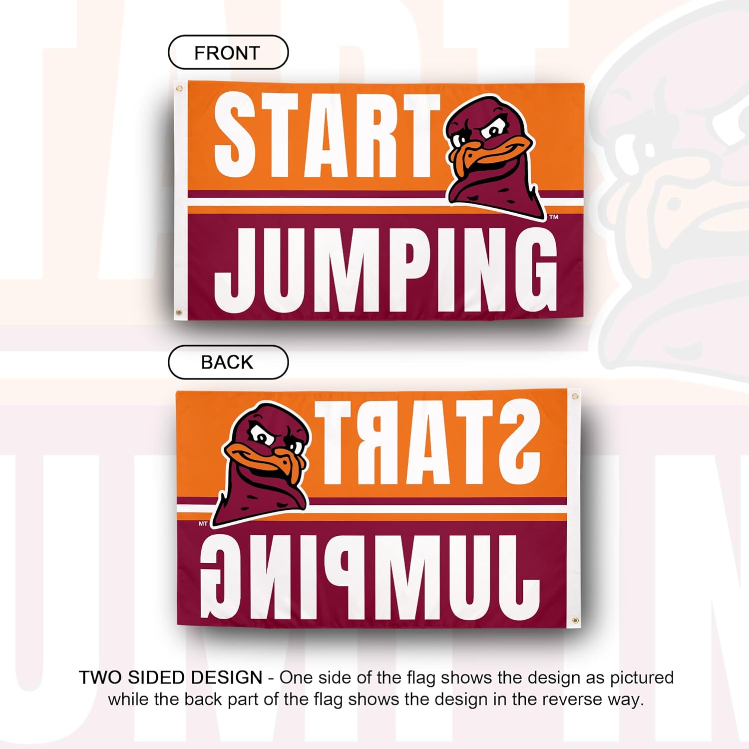 Desert Cactus Virginia Tech Flag - 3 x 5 Feet Hokies VT Banner, Indoor/Outdoor Durable Fabric Display (Style F1) - Image 2