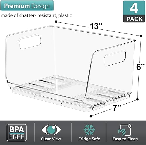 Miniatura 2 de Sorbus Contenedores apilables de almacenamiento abiertos al frente Contenedores de almacenamiento apilables transparentes Contenedores de despensa