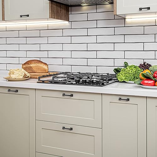 Miniatura 6 de Ravinte Paquete de 10 tiradores de arco de pie cuadrado sólido de 3 pulgadas, manijas de gabinete de cocina, tiradores de cajón negro mate,