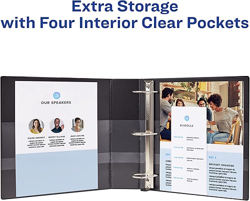 Miniatura 5 de Avery - Carpeta de alta resistencia con argollas inclinadas de un solo toque, capacidad 275-375 hojas