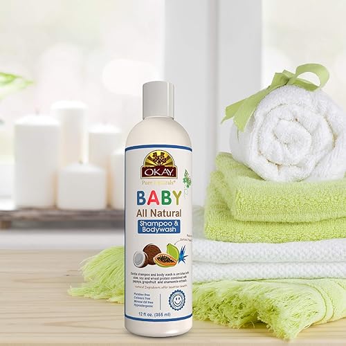 Miniatura 4 de OKAY Champú y gel de baño natural para bebés con ingredientes orgánicos que ayuda a limpiar, nutrir y suavizar suavemente la piel y el cabello del