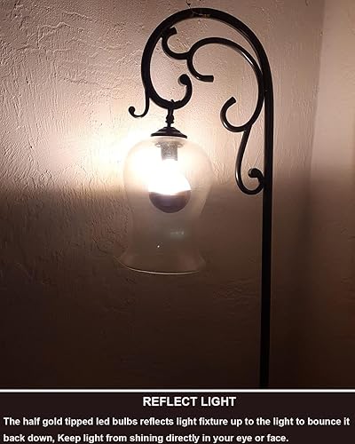 Miniatura 5 de Bombilla media cromada, regulable de 6 W (equivalente a 60 vatios), bombillas LED Edison G25G80, mitad negra, forma de globo, 2700 K, blanco cálido,