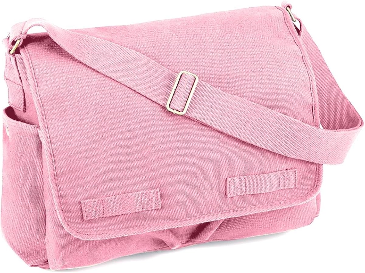 Rothco Bolso bandolera de lona vintage, bolso de hombro, color rosa, Rosado