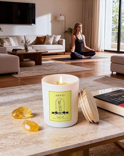 Miniatura 2 de AOOVOO Velas perfumadas de rosavainillaeucaliptolavanda para mujeres - Vela de aromaterapia con cristales en el interior, velas de soja de 28 oz