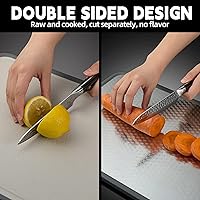 Vista 7 de Tabla de cortar de titanio - Nueva mejora 2025 Tablas de cortar 100% puras de titanio para cocina, tabla de cortar de titanio de doble cara, tabla