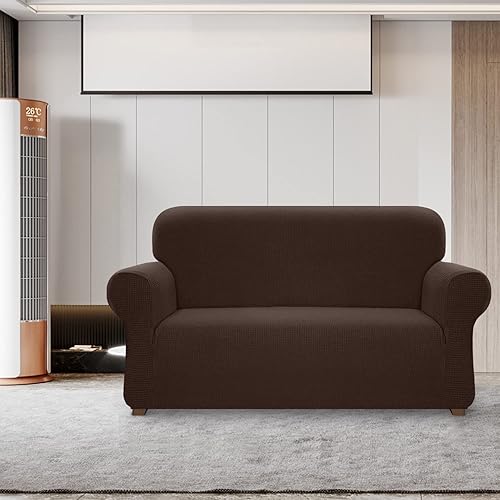 Miniatura 2 de Cherrypark - Funda para sofás de 2 plazas, universal, con alta elasticidad, impermeable, antideslizante, con dobladillo elástico, protector de