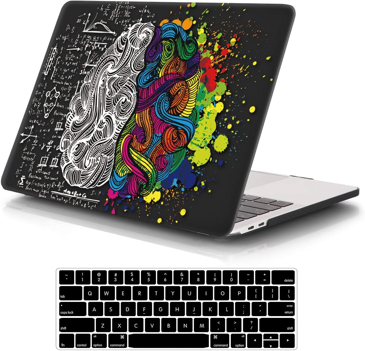 iCasso Compatible with MacBook Pro 13 inch Case 2024 2023 2022-2016, M2 M1 A2338 A2251 A2289 A2159 A1989 A1708 A1706, Protective Hard Shell Case+Keyboard Cover+Screen Protector,Brain