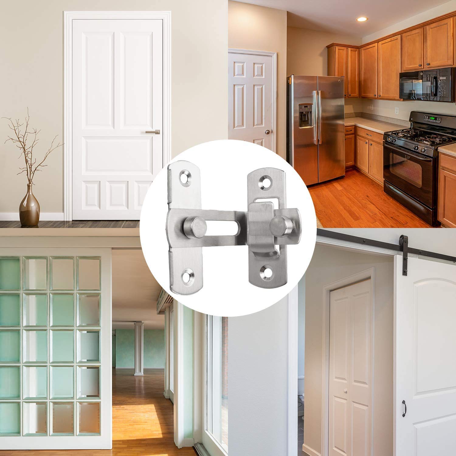 Buy Flip Sliding Right Angle Door Latch 90°Degree Stainless Steel