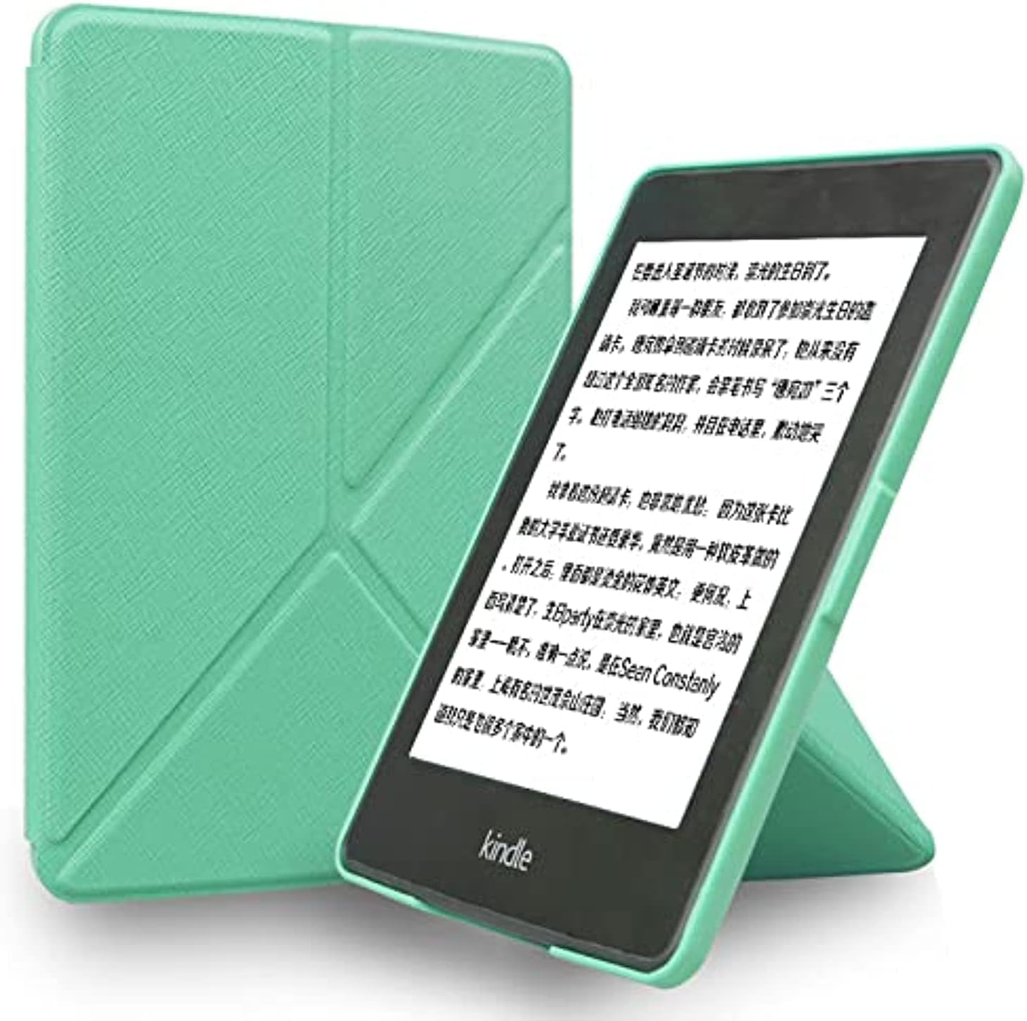 Lukione Compatible with Amazon Kindle Paperwhite 10th Generation Flip Case 6” Ultra Slim PU Leather Cover with Stand (Green)