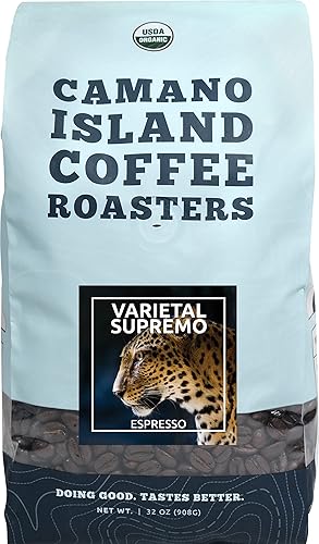 Miniatura 1 de Camano Isla Café tostadores orgánico varietal Supremo mezcla de café expreso