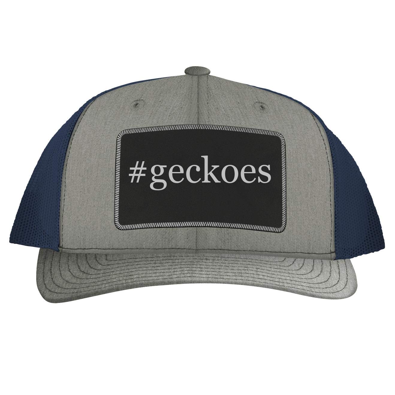One Legging it Around #Geckoes - Leather Hashtag Black Patch Engraved Trucker Hat
