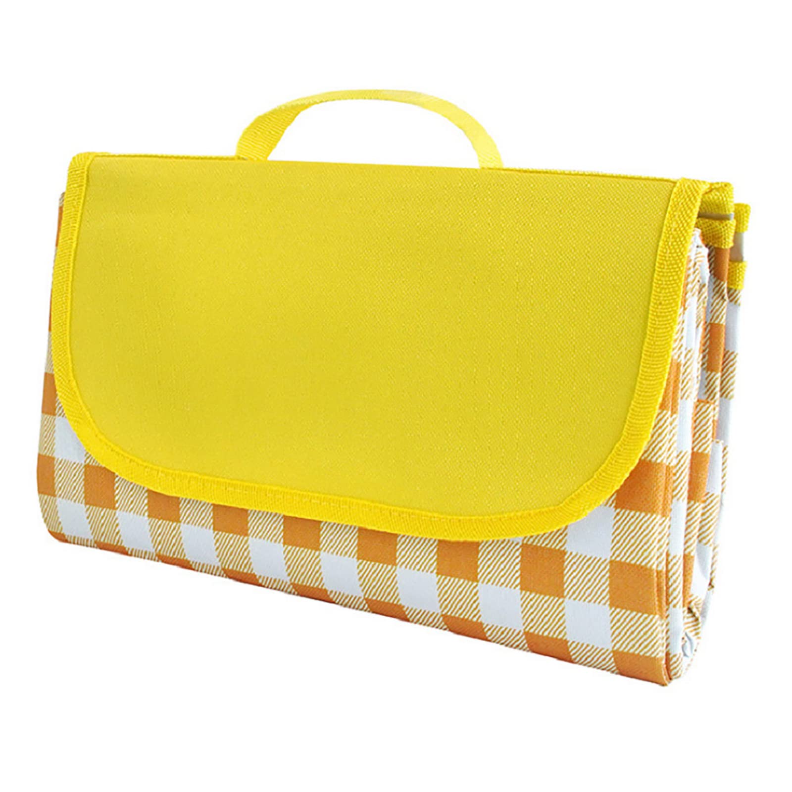 Tapis de plage imperméable et pliable jaune pour grand confort