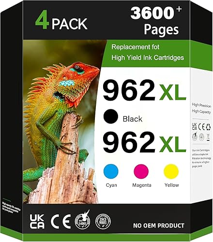 962XL Ink Cartridges Compatible for HP 962XL Ink Cartridges Combo Pack for HP OfficeJet Pro 9010 Series, 9020 9015 9018 9025 9012 9014 9016 9019